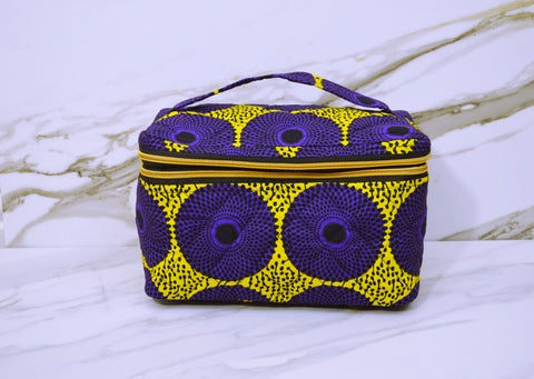 2- Tier African Print Makeup Bag