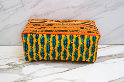 2- Tier African Print Makeup Bag